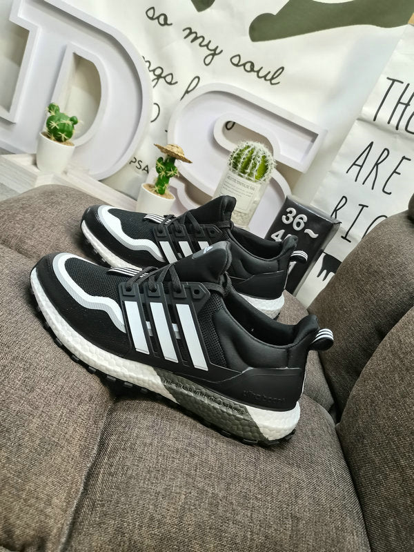 UltraBoost black white lines