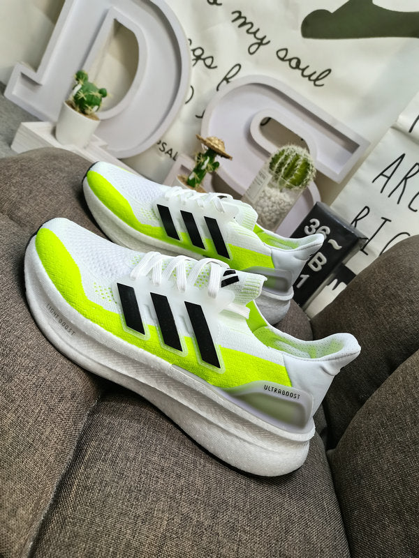 UltraBoost white black volt