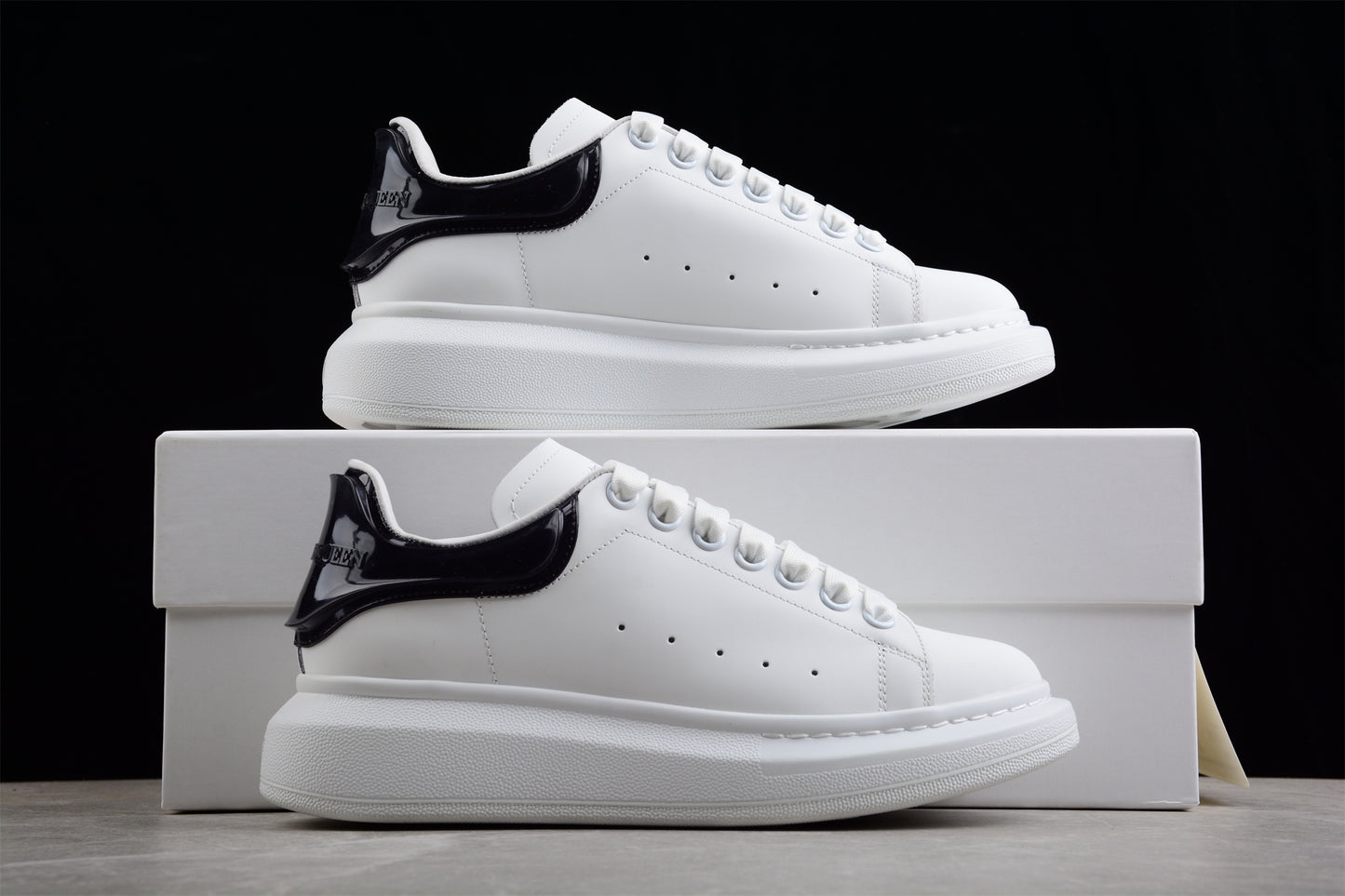 Alexander McQueen white satin black