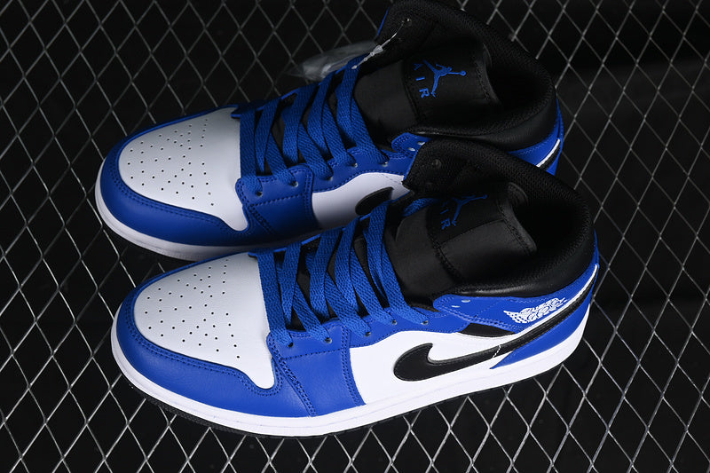 Jordan 1 Mid white blue black