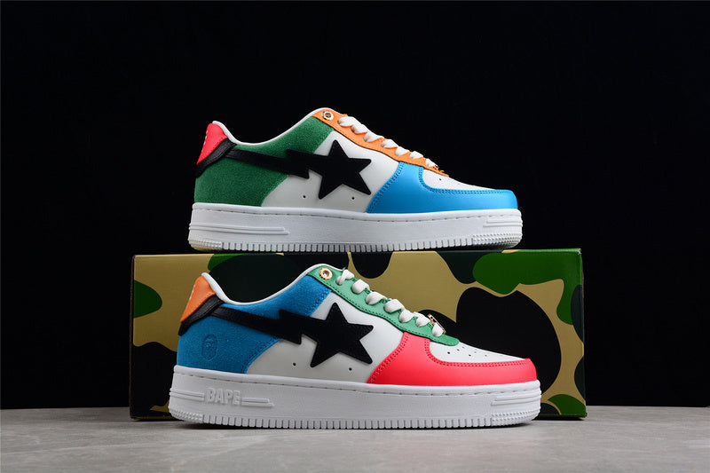 BAPE STA white multicolor