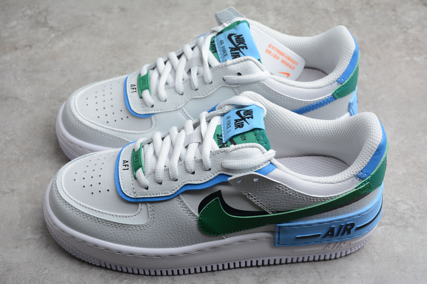 Air Force 1 shadow white green blue