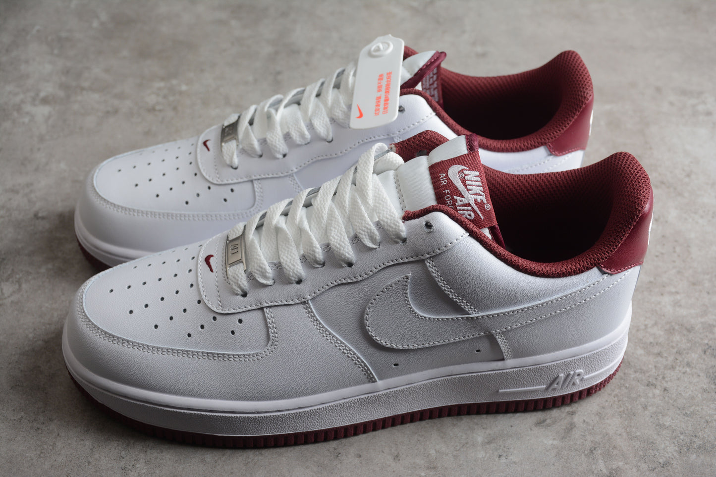 Air Force 1 full white burgundy
