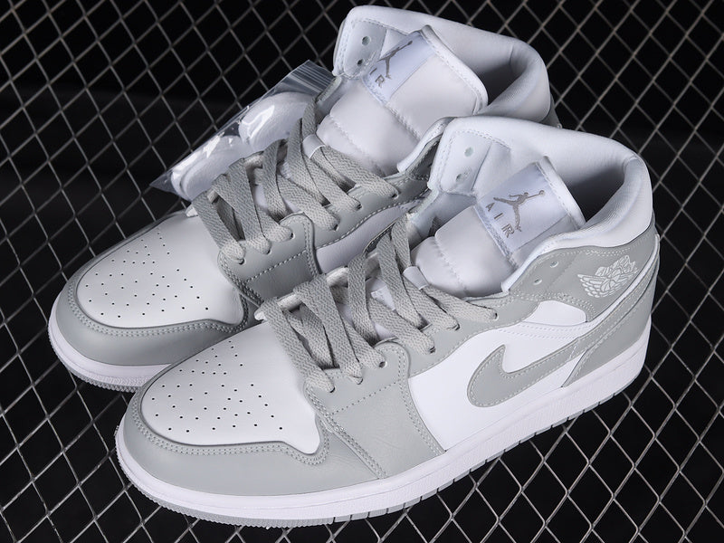 Jordan 1 Mid white grey