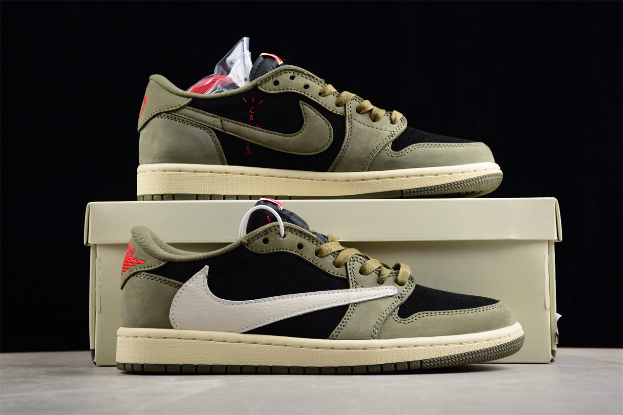 Jordan 1 Low x Travis Scott dark olive