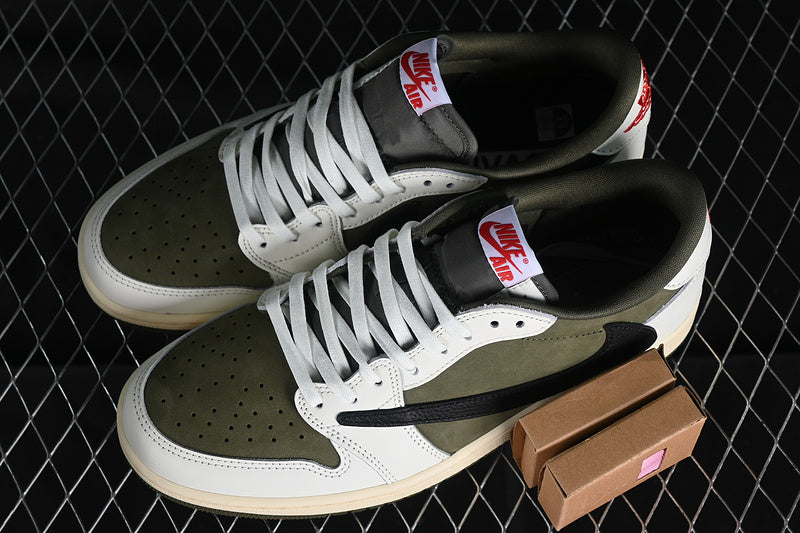 Jordan 1 Low x Travis Scott reverse olive
