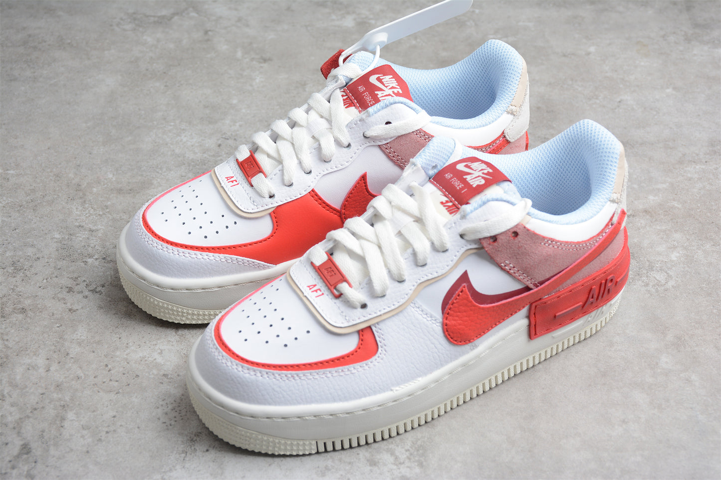 Air Force 1 shadow white red tones