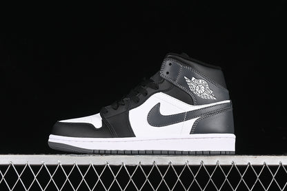 Jordan 1 Mid black iron white