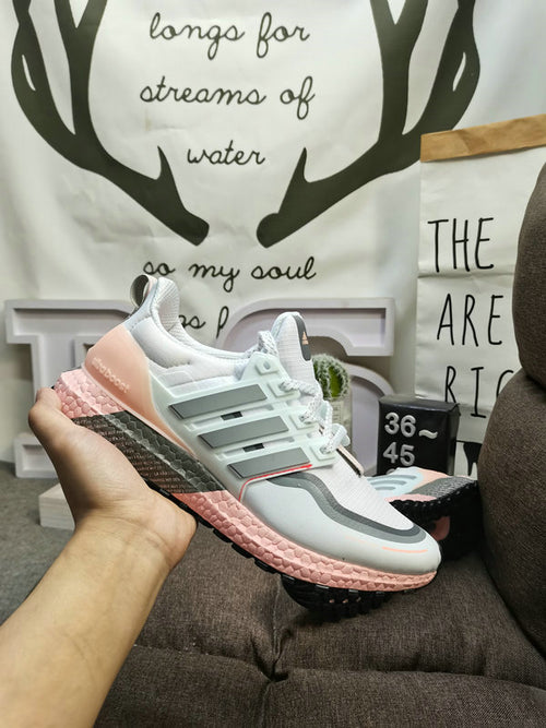UltraBoost white grey pink