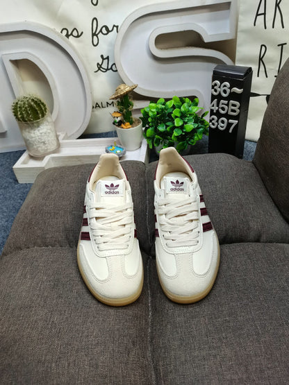 Samba white beige burgundy