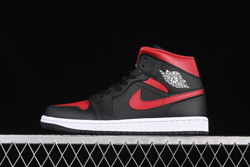 Jordan 1 Mid black red