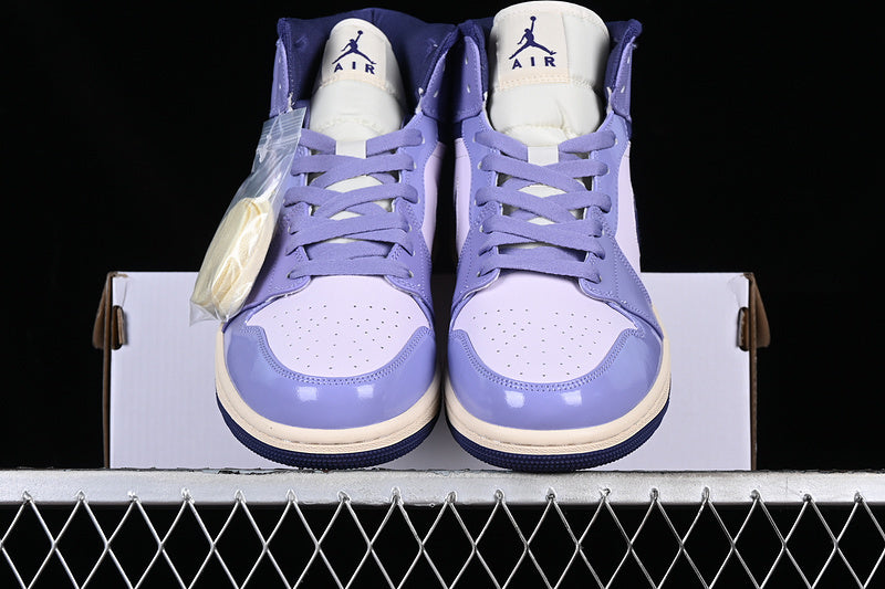Jordan 1 Mid white purple