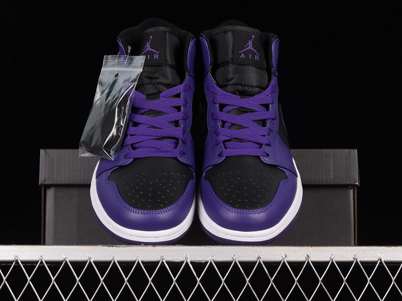 Jordan 1 Mid black purple