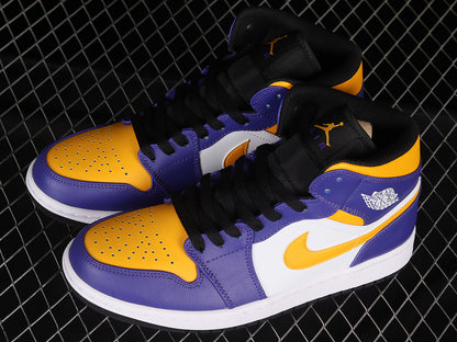 Jordan 1 Mid lakers
