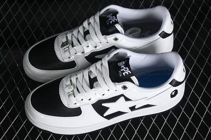 BAPE STA leather black white