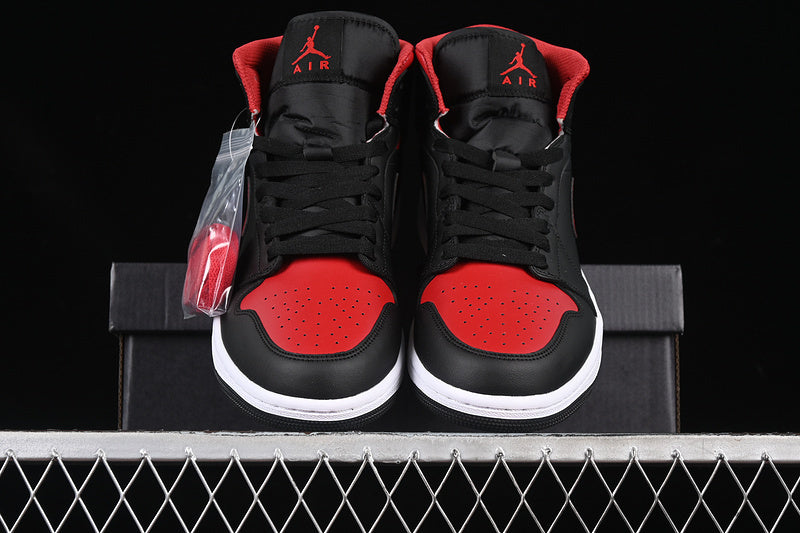 Jordan 1 Mid black red