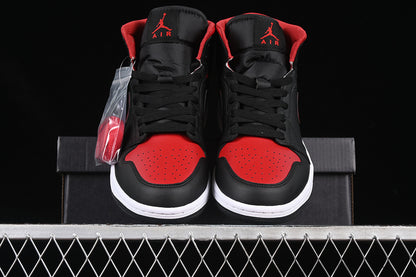 Jordan 1 Mid black red