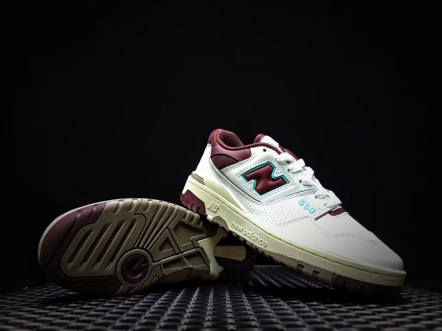 New Balance 550 white burgundy