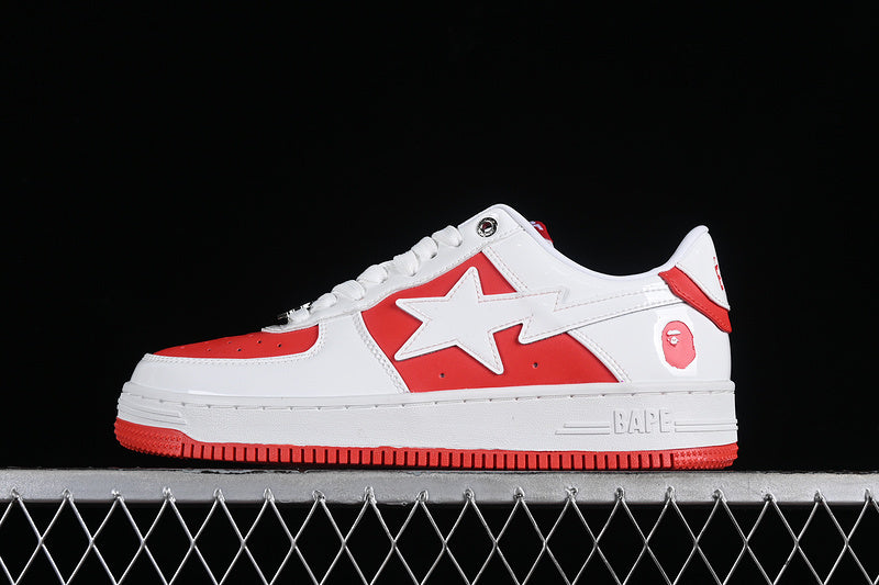 BAPE STA leather pack red white