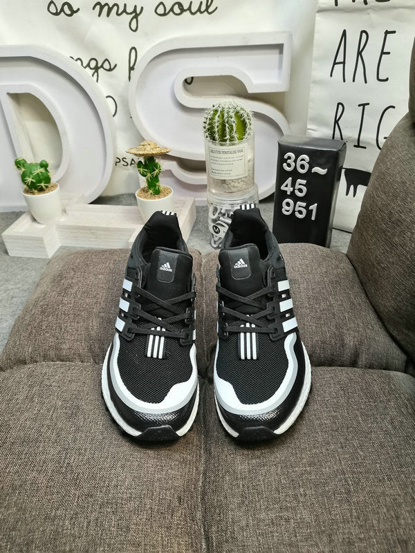 UltraBoost black white lines