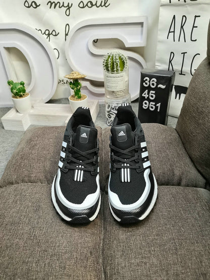 UltraBoost black white lines