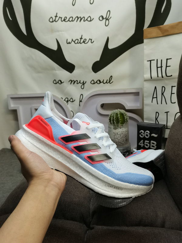 UltraBoost white red blue