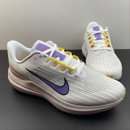 Zoom Pegasus 9 white purple yellow
