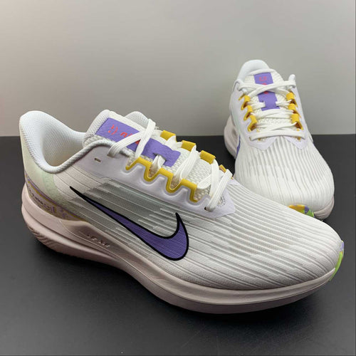 Zoom Pegasus 9 white purple yellow