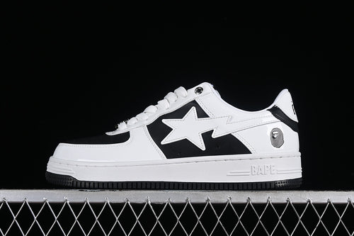 BAPE STA leather black white