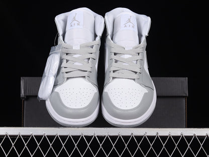 Jordan 1 Mid white grey