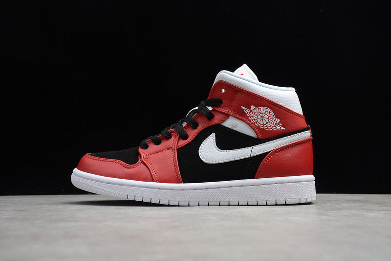 Jordan 1 Mid red black white