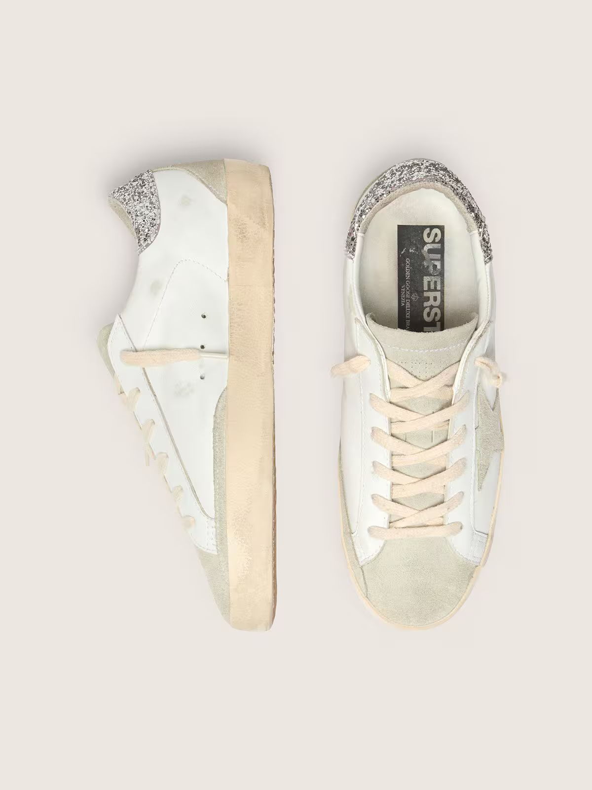 Golden Goose glitter heel tab