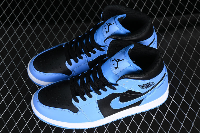 Jordan 1 Mid black blue