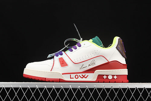 LV 2021S trainer white red purrple green