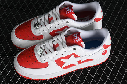 BAPE STA leather pack red white