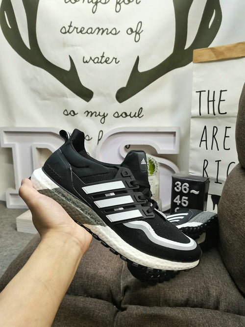 UltraBoost black white lines