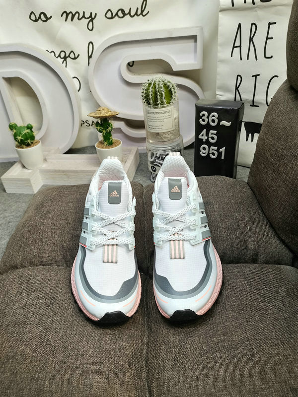 UltraBoost white grey pink