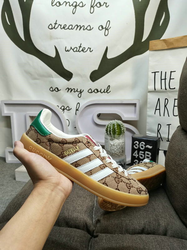 Gazelle x Gucci beige monogram