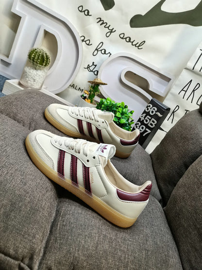 Samba white beige burgundy