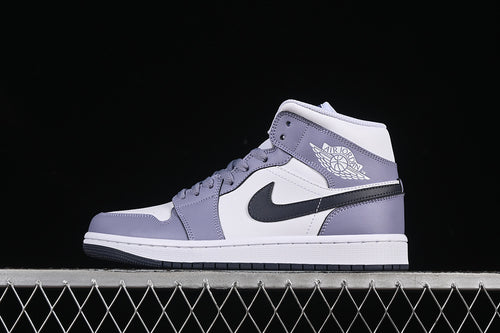 Jordan 1 Mid white purple