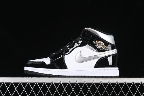 Jordan 1 Mid white black gold metallic