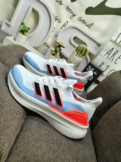 UltraBoost white red blue