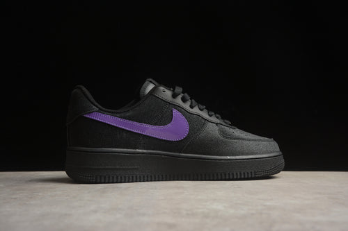 Air Force 1 black purple swoosh