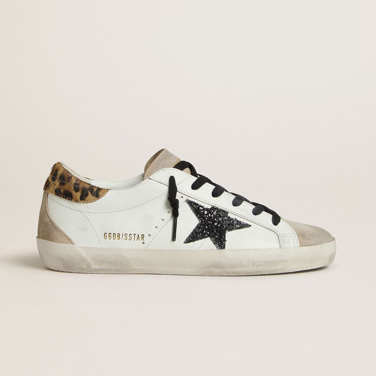 Golden Goose black glitter star leopard
