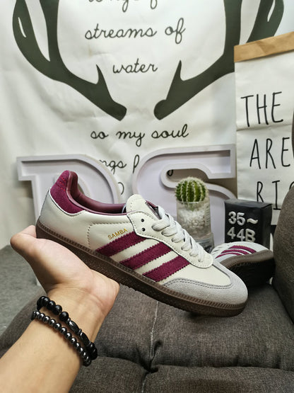 Samba white burgundy