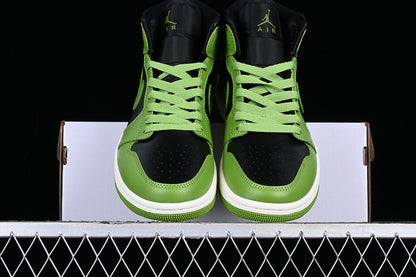 Jordan 1 Mid black green