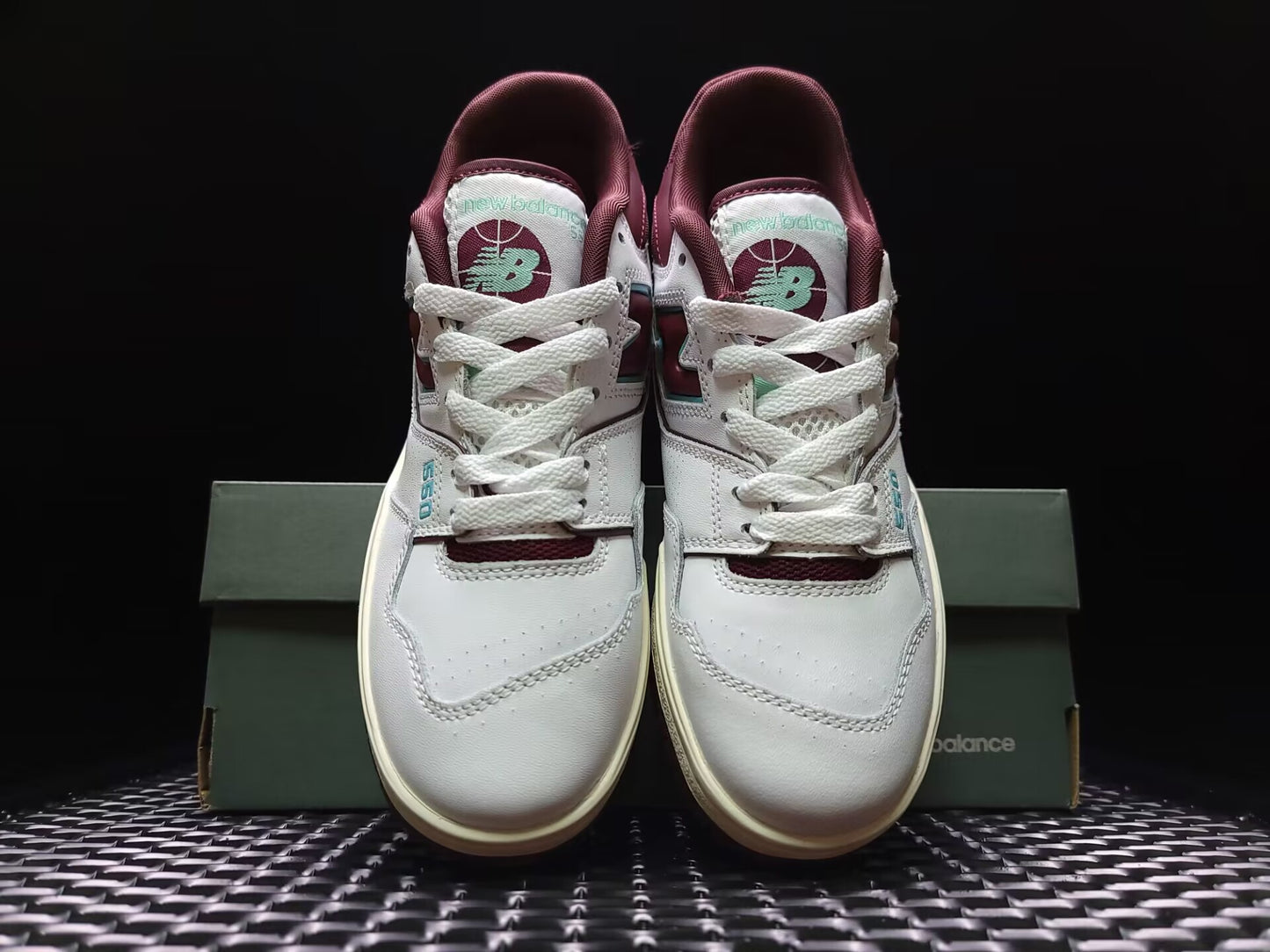 New Balance 550 white burgundy