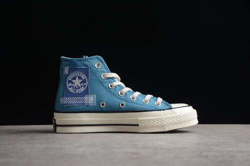 Converse blue patches