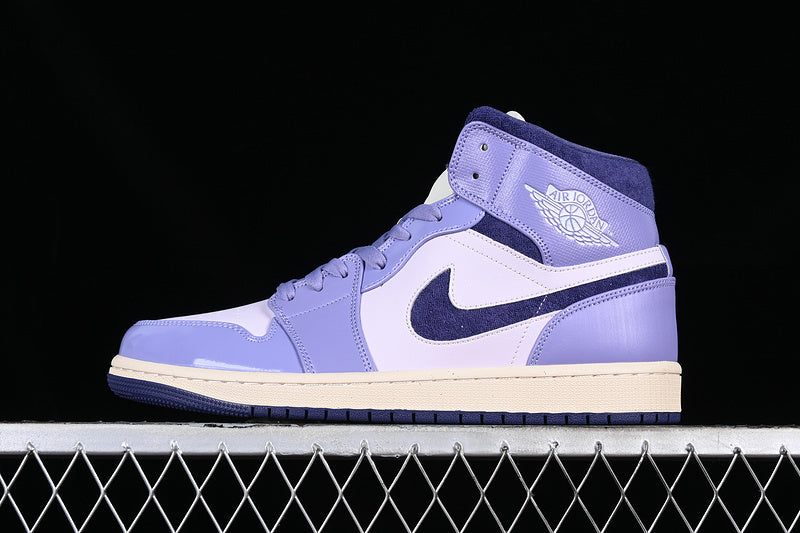 Jordan 1 Mid white purple