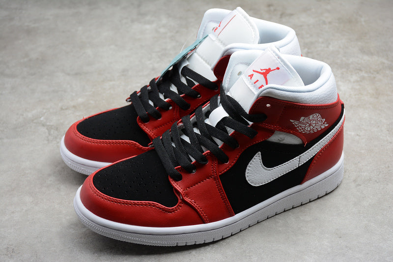Jordan 1 Mid red black white